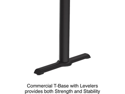 Correll Dry-Erase Markerboard Cafe Table, 30" x 48", Frosty White/Black (BTT3048DE-80)