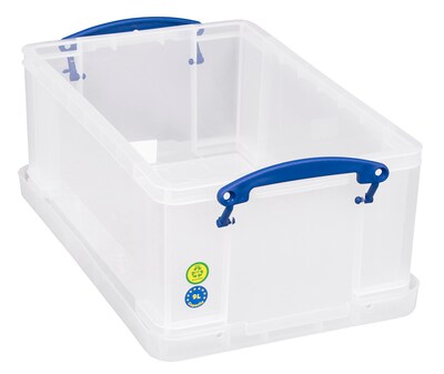 Really Useful Box 9.51 Quart Storage Box with Latching Lid, Plastic, Clear (9L CL)