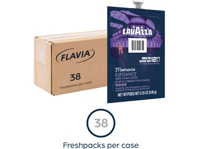 Lavazza Momento Elegance Coffee Flavia Freshpacks, Dark Roast, 38/Carton (48791)