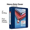 Heavy Duty 2 3 Ring View Binder with D-Rings, Navy Blue (ST56270-CC)