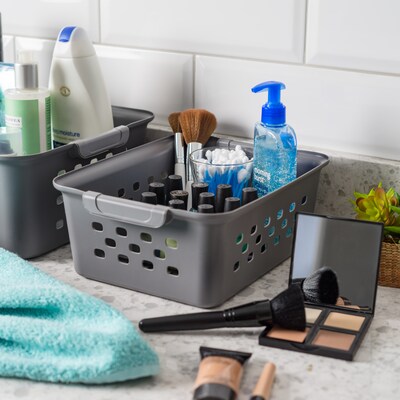 Iris Small Plastic Storage Baskets, Gray (500225)