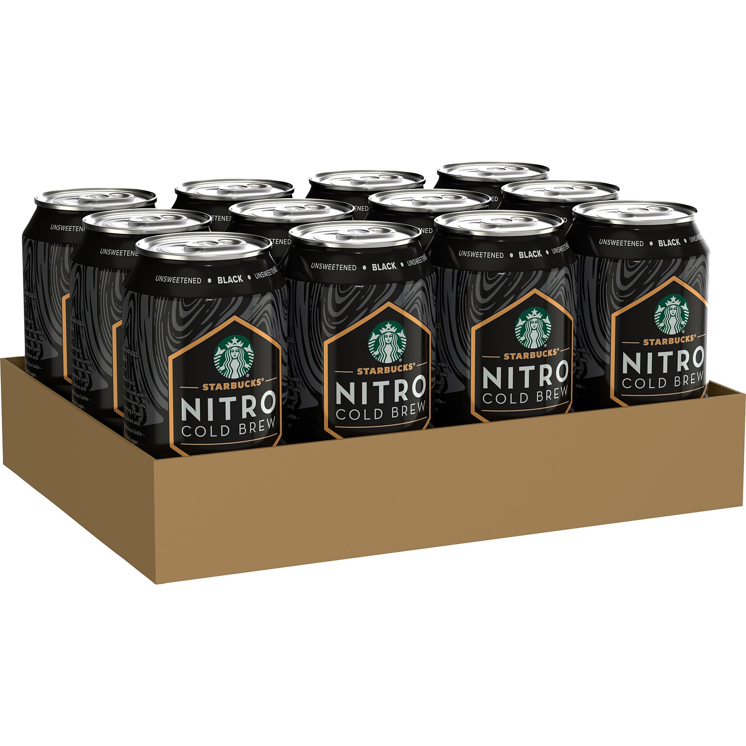 Starbucks Nitro Black Unsweetened Cold Brew Coffee, 9.6 fl. oz., 12/Carton (19286)