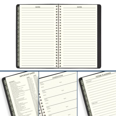 2026 AT-A-GLANCE Recycled 5" x 8" Weekly & Monthly Appointment Book Planner, Faux Leather Cover, Black (70-100G-05-26)