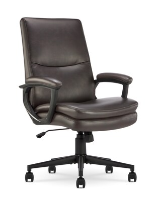 Serta Comfort Modern Ergonomic Bonded Leather Swivel Executive Chair, Brown (CHR10132B)