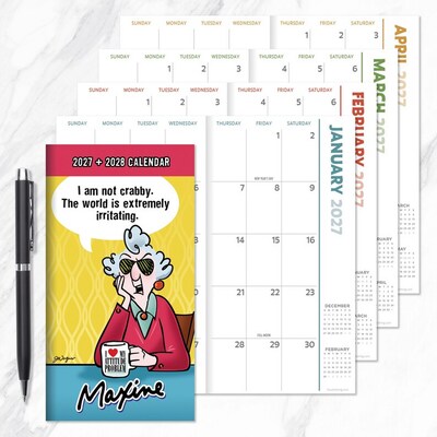 2027 TF Publishing Maxine 3.5" x 6.5"  Monthly Standard Planner, Paperboard Cover, Multicolored (27-7026)