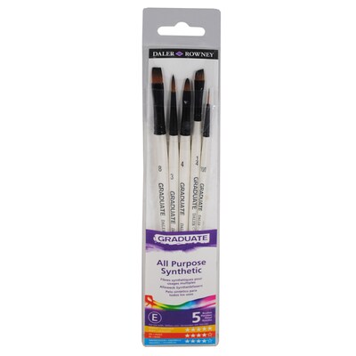 Daler-Rowney Graduate All Purpose Synthetic, 5/Set, 2 Sets/Bundle (DRWD212550002-2)