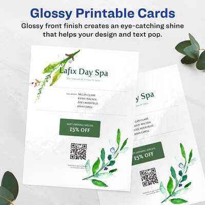 Avery Integrated Cards, 8.5 x 11, Glossy White, 50/Box (95282)