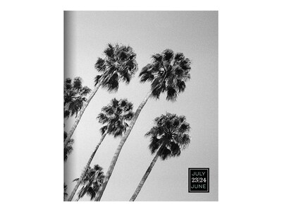 2023-2024 TF Publishing Palms 6.5" x 8" Academic Monthly Planner, Paperboard Cover, Gray/Black (AY24-4210)