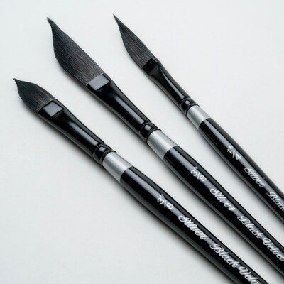 Silver Brush Black Velvet Dagger/Oval Brushes, 3/Pack (SLVBV3057)