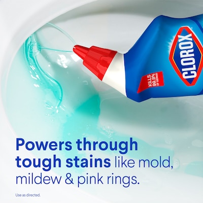 Clorox Disinfecting Toilet Bowl Cleaner with Bleach, Rain Clean Scent, 24 Oz., 2/Pack (30924)