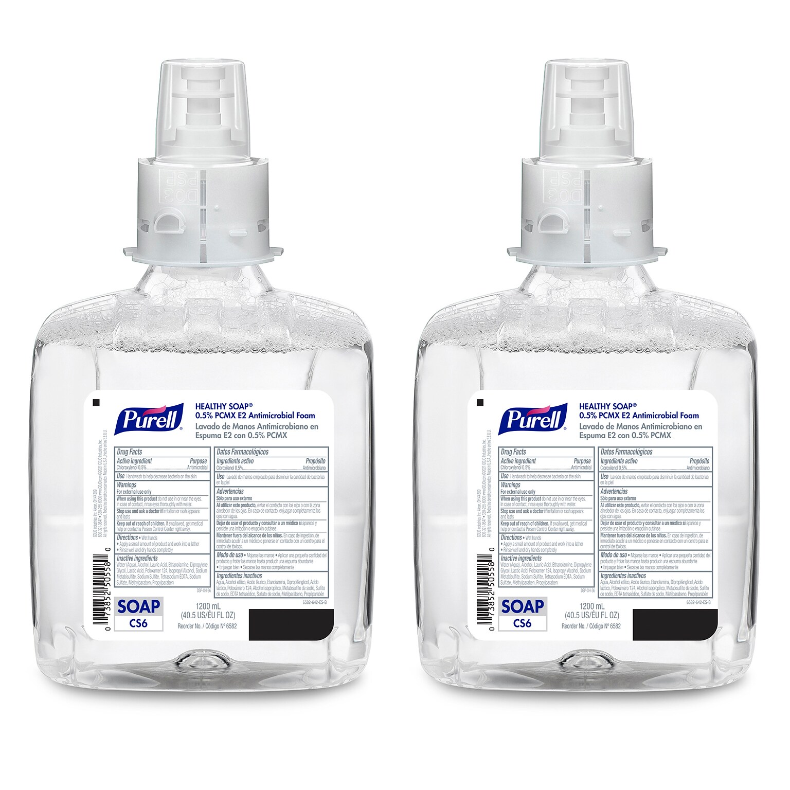 PURELL HEALTHY SOAP Foaming Hand Soap Refill for CS6 Dispenser, 1200 ml, 2/Carton (6582-02)