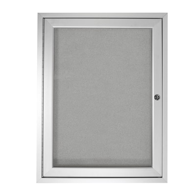 Ghent 1 Door Enclosed Vinyl Bulletin Board, Satin Aluminum Frame, 3H x 2W, Silver, (GHEPA13624VX193)
