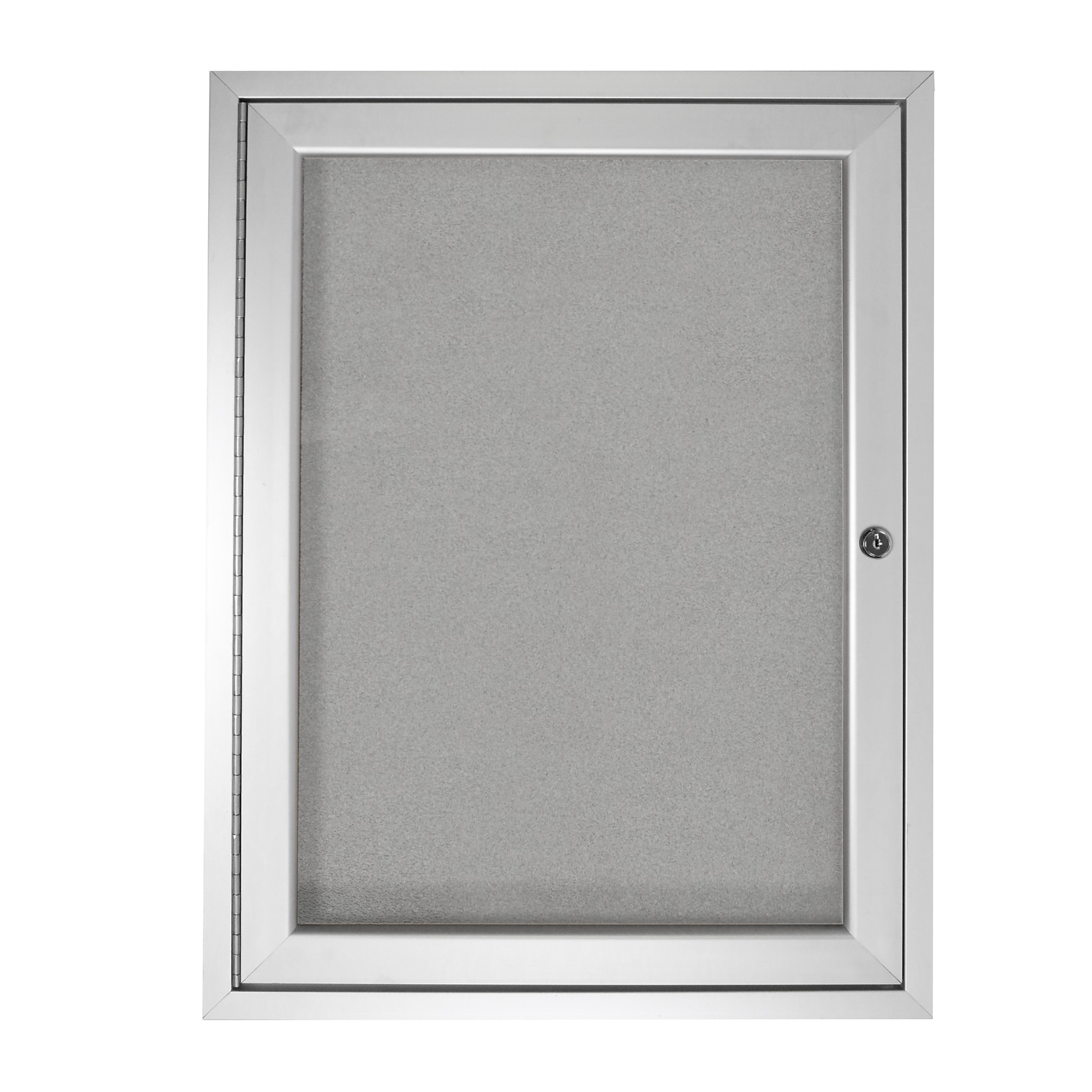 Ghent 1 Door Enclosed Vinyl Bulletin Board, Satin Aluminum Frame, 3H x 2W, Silver, (GHEPA13624VX193)