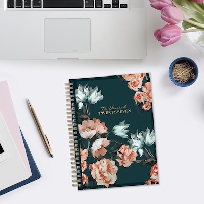 2027 Blue Sky Life-Note It Dania Dark 5.875" x 8.625" Calendar Year Weekly & Monthly Planner, Plastic Cover (139478-27)