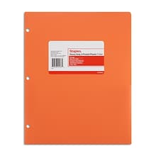 Staples® 3-Hole Punched 2-Pocket Portfolios, Orange (52804)