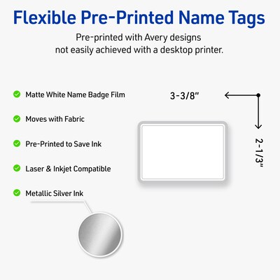 Avery Laser/Inkjet Rectangle Multipurpose Labels, 2-1/3 x 3-3/8, White, 120/Pack (S00-F3M)