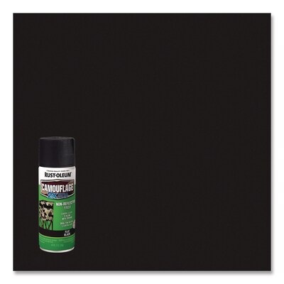 Rust-Oleum Camouflage Spray Paint, 12 oz. Aerosol Can, Flat Black (RST279179)