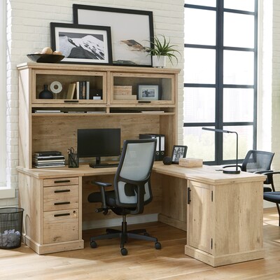 Sauder Mason Peak 71"W Desktop Hutch, Prime Oak (427809)