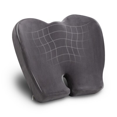 Mind Reader Memory Foam Office Chair Ergonomic Orthopedic Cushion, Gray (ORTHOCUSH-GRY)