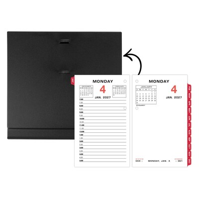 2027 AT-A-GLANCE 6" x 3.5" Daily Desk Calendar Refill Pages, White/Black (E017-50-27)