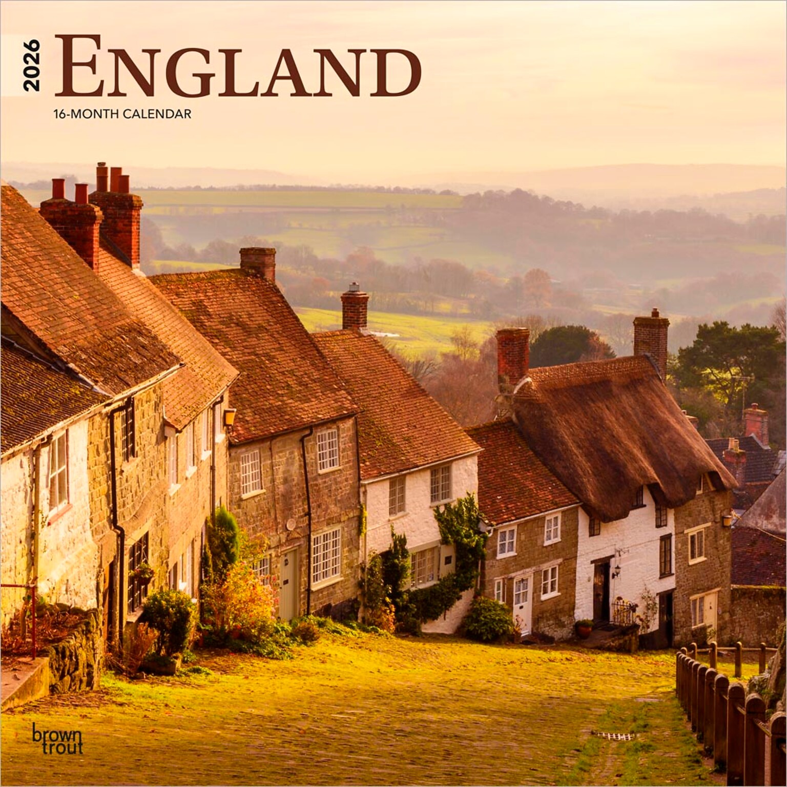 2026 BrownTrout England 12 x 12 Monthly Wall Calendar (9798330703203)