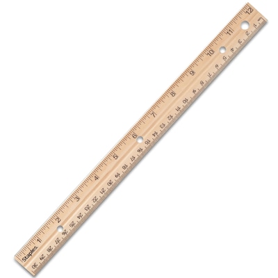 Staples 12 Wooden Imperial/Metric Ruler (51891)