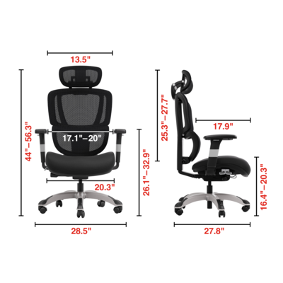 Staples Hyken Pro Ergonomic Mesh Swivel Task Chair, Black (ST63228)