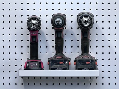 Triton Products DuraHook 12" W x 6" D White Steel Pegboard Shelf, 2/Set (76126W-2)