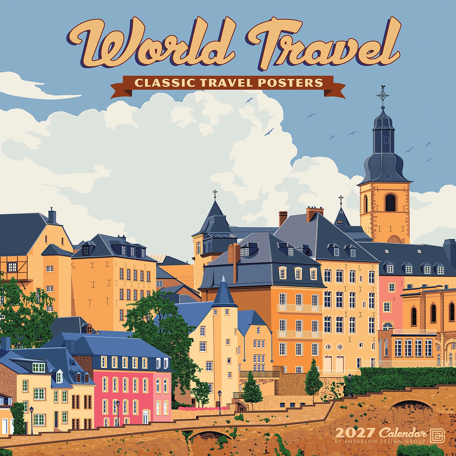 2027 Willow Creek World Travel 12 x 12 Monthly Wall Calendar, Assorted Colors (63064)