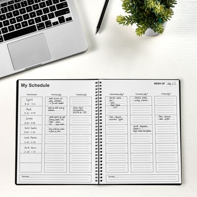 Staples 8.5 x 11 Academic Weekly Teacher Planner, Black (TR59498-21)