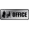 Cosco Sign, Brushed Metallic, OFFICE, 9L  x 3H, Black Text, Set of 3(098209PK3)