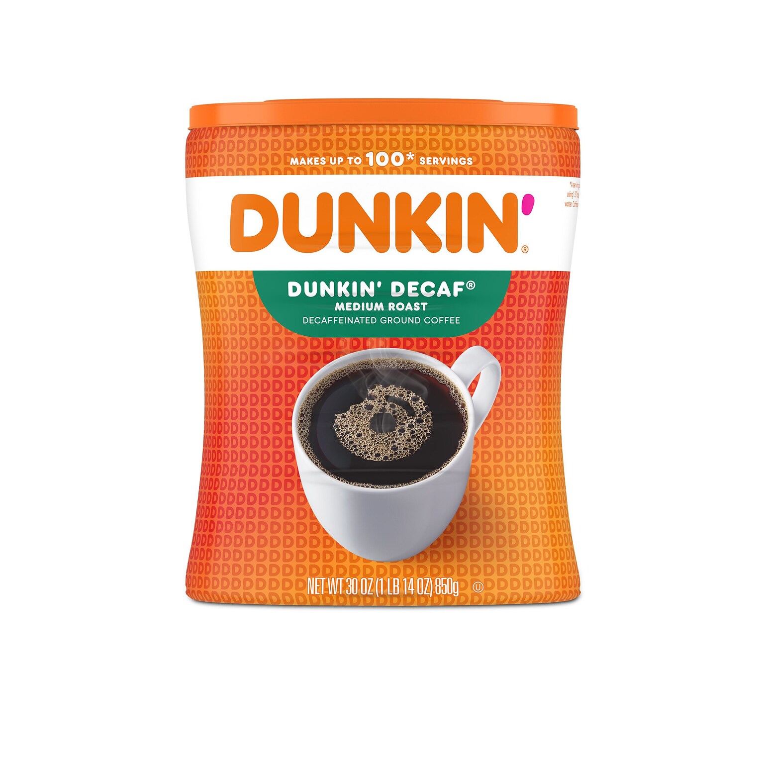 Dunkin Original Blend Decaf Ground Coffee, Medium Roast, 30 oz. (8133401293)