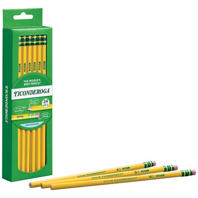 Ticonderoga The World's Best Pencil Wooden Pencil, 2.2mm, #2 Soft Lead, 2 Dozen (X13924X)