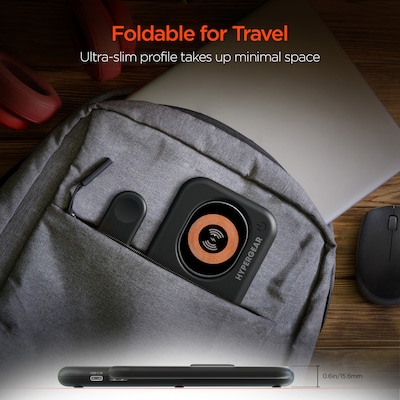 HyperGear PowerFold X-Ray 4-in-1 Foldable Wireless Charging Stand, 15W, Black (16046)