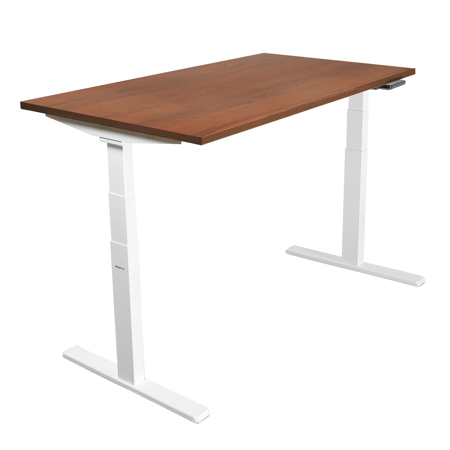 Mount-It! 55W Electric Adjustable Standing Desk, Brown/White (MI-18068)