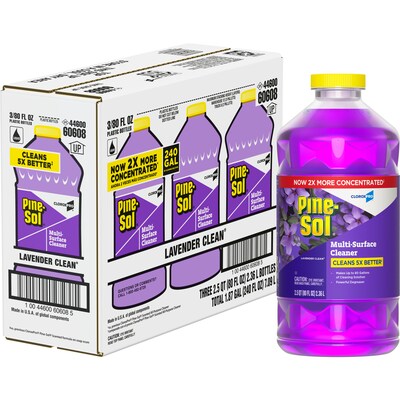 Pine-Sol Multi-Surface Cleaner/Degreaser, Lavender Clean Scent, 80 Fl. Oz. 3/Carton (60608CT)
