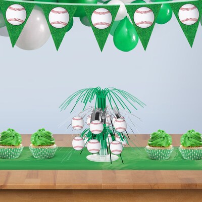 Beistle Baseball Mini Centerpiece, Green/White, 3/Pack (54099)