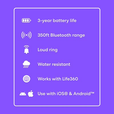 Life360 Tile Starter Pack Bluetooth Trackers, Black, 2/Pack (RE-65012)