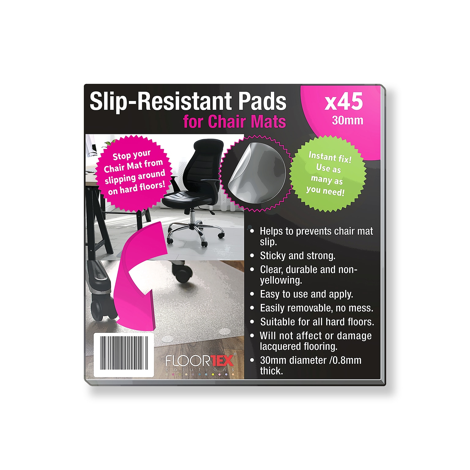 Floortex Slip-Resistant Chair Mat Pads, 45/Pack (NPPDFLAD0001)