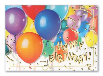 Custom Happy Celebration Cards, with Envelopes, 7 7/8 x 5 5/8 Birthday Card, 25 Cards per Set
