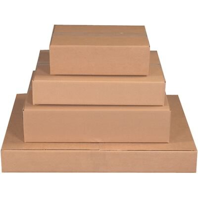 14Lx11Wx4-1/2H(D) Single-Wall Flat Corrugated Boxes; Brown, 25 Boxes/Bundle