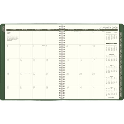 2026 AT-A-GLANCE Recycled 8.25" x 11" Weekly & Monthly Appointment Book Planner, Faux Leather Cover, Green (70-950G-60-26)