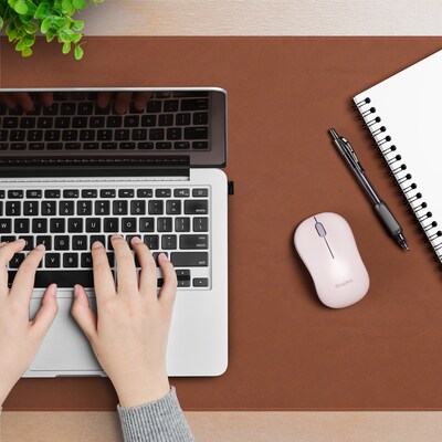 Staples TECH Wireless Ambidextrous Optical USB Mouse, Pink (ST63065)