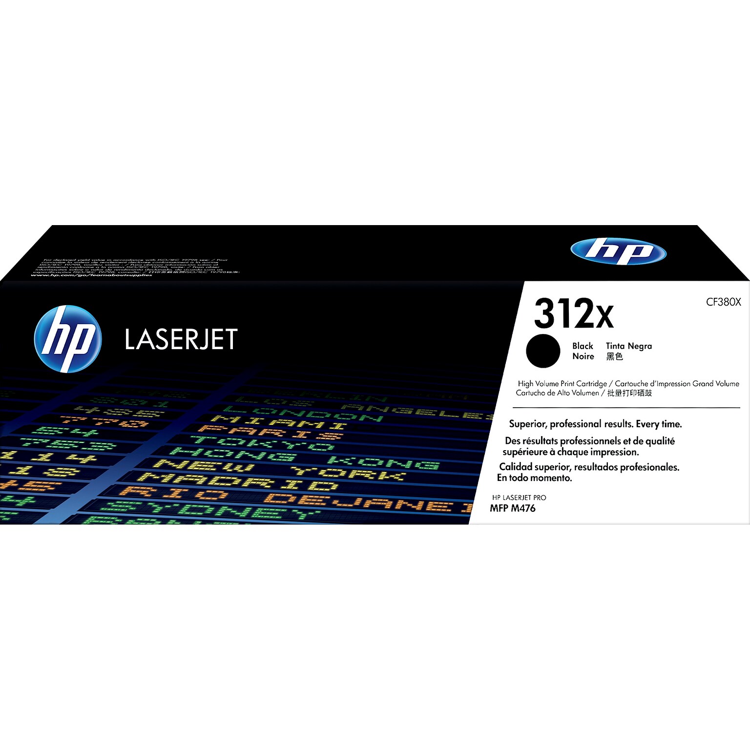 HP 312X Black High Yield Toner Cartridge, Prints Up to 4,400 Pages (CF380X)