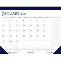 2023 House of Doolittle Classic 18.5 x 13 Monthly Desk Pad Calendar, Blue/White (1646-23)