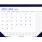 2023 House of Doolittle Classic 18.5" x 13" Monthly Desk Pad Calendar, Blue/White (1646-23)