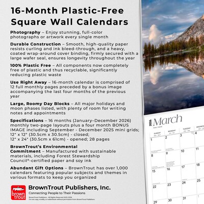 2026 BrownTrout Yosemite 12" x 12" Monthly Wall Calendar (9798330706471)