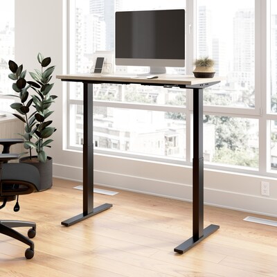 Bush Business Furniture Move 60 Series 48W Electric Adjustable Standing Desk, Natural Elm/Black Pow
