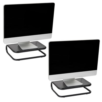 Mind Reader Monitor Stand and Ventilated Desktop Organizer, Black, 2/Pack (2CHORDMON-BLK)