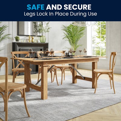 Flash Furniture Pine Wood Folding Farm Table, 40"D x 84"W, Antique Rustic (XAF84X40-GG)